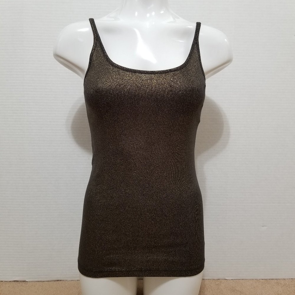 Faded Glory top Medium 8/10 NWT sleeveless tank cami metallic weave shiny cotton